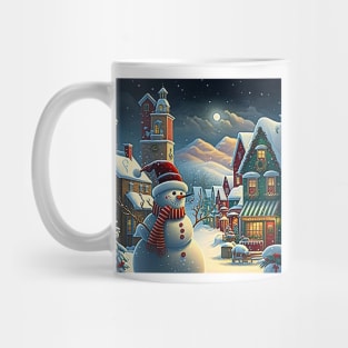 Christmas Town - Cartoon Snowman Mug